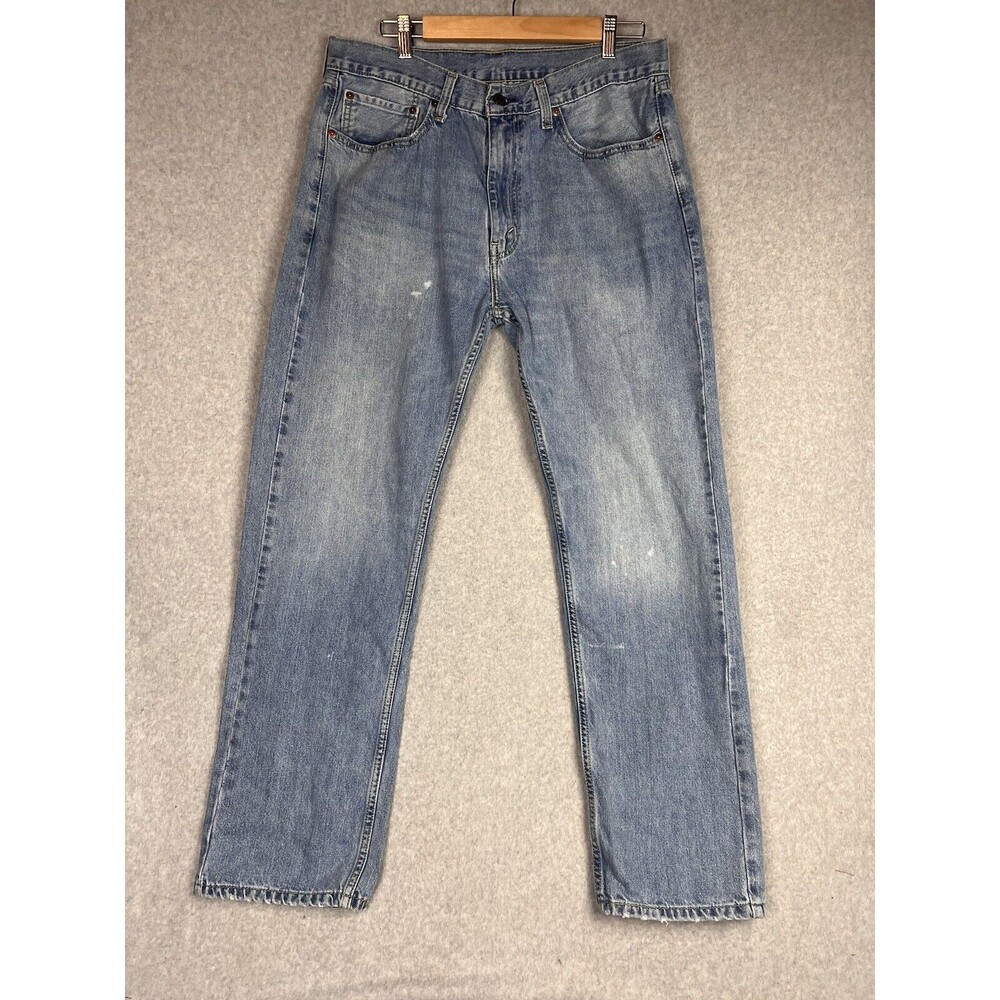 Vintage Levis 505 Jean Mens 36 Straight Distressed Denim Stone Washed Size 36X32